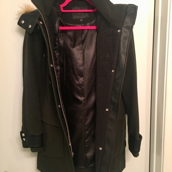 Andrew Marc dark olive wool coat - Picture 3 of 8